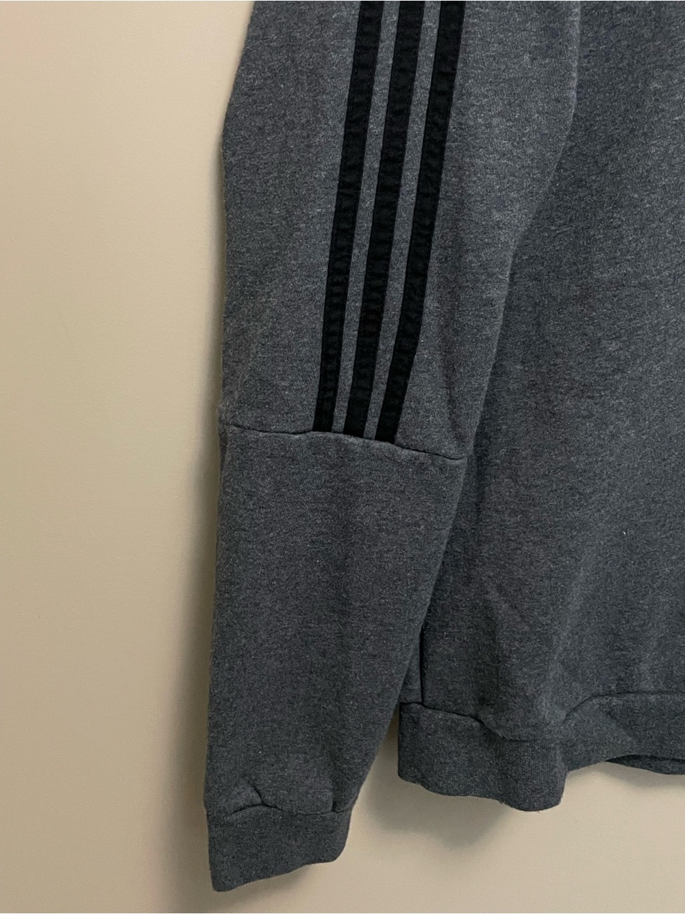 adidas Charcoal Gray Crewneck Sweatshirt with Black Stripes Women’s Small - Picture 4 of 9